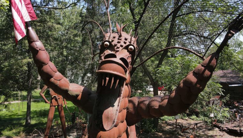 Dragon sculpture at Jurustic Park in Marshfield Wisconsin