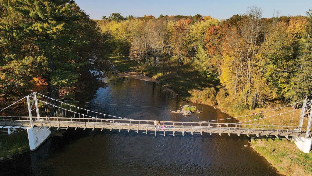 Overhead view of a fall color North Wood County Park